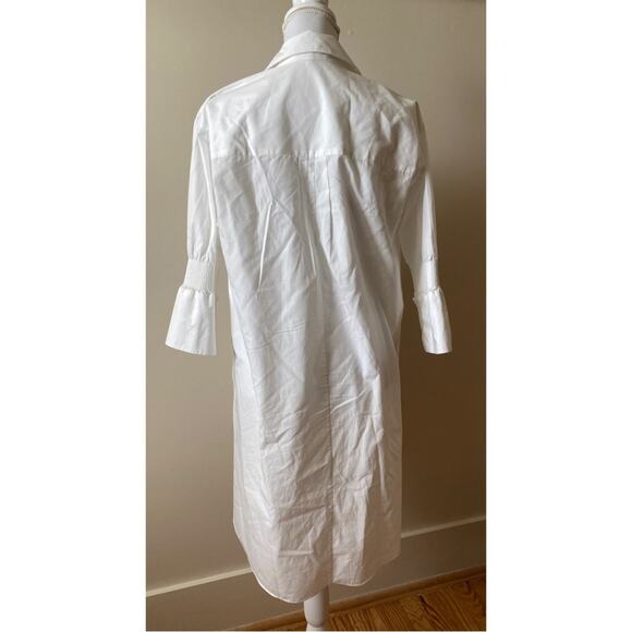 Shirt Dress Halston Heritage Smock Sleeve Overlay White Women's Size Small - Picture 4 of 14